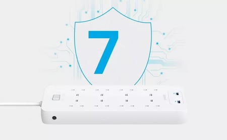 توصيلة كهرباء 8 منافذ ومنفذين USB (أنكر) - ضمان سنتين
