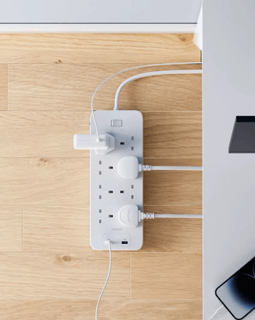 توصيلة كهرباء 8 منافذ ومنفذين USB (أنكر) - ضمان سنتين
