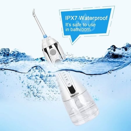 h2ofloss Water Flosser جهاز الخيط المائي لتنظيف الاسنان 5 مستويات سرعة