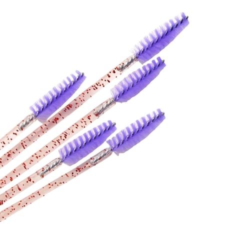 فرش تمشيط الرموش والحواجب 50 حبة رأس ناعم ورأس سيليكون ألوان زاهية