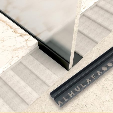 بروفايل تثبيت الزجاج و نعلة مخفية ألمونيوم