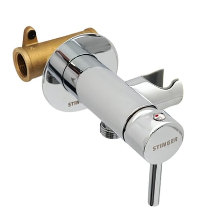 خلاط شطاف مخفي كروم دائري مع قلب كامل وحامل شطاف