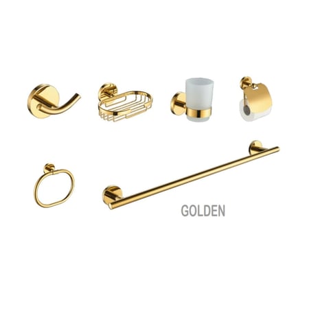 اكسسوار حمام ذهبي 6 قطع AC-10200-G