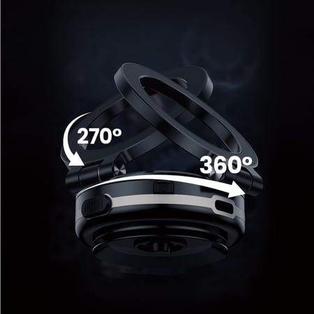 حامل مغناطيسي دريب للجوال قابل للدوران  - اسود