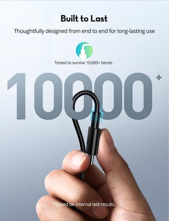 بكج راف باور 3 اسلاك تايب سي الى تايب سي 0.6 م + 1 م + 2 م - اسود