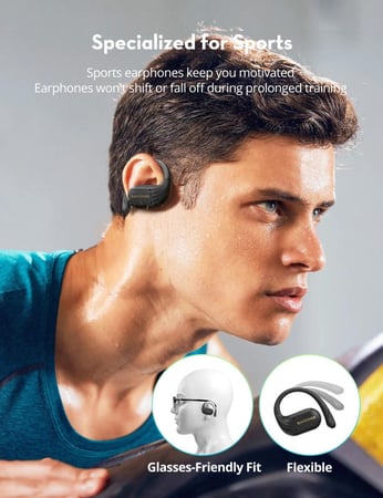 سماعة اذن راف باور لاسلكية - اسود