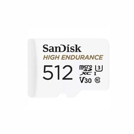 بطاقة ذاكرة SanDisk High Endurance بسعة 512 جيجابايت – 4K بسرعة 100 ميجابايت/ثانية