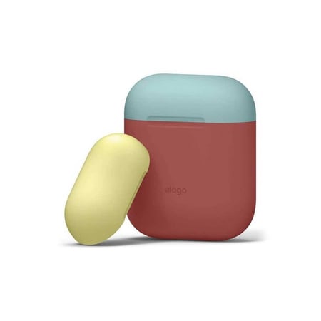 elago cases لسماعات ابل البلوتوث مزدوج اللون - أحمر / سماوي وأصفر