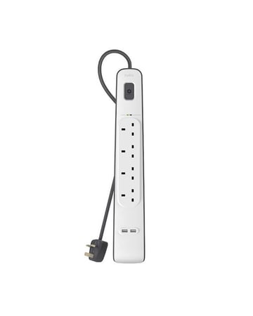 توصيلة بيلكن 4 منافذ طاقه بمنفذين USB