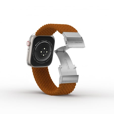 سوار ساعة ابل AMAZINGthing مقاس 45 قماشي بني