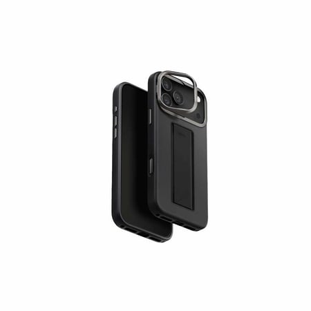 كفر يونيك ايفون 17 برو هايبرد هولدر برو ماج سيف مع مسكة وستاند للكاميرا - اسود