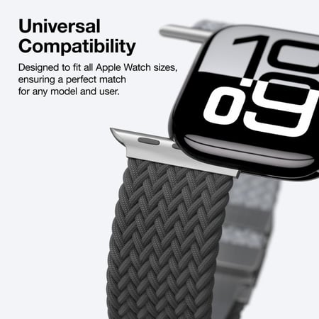 سوار نايلون AmazingThing لساعة ابل مقاس45/46/49 مم - اسود ورمادي