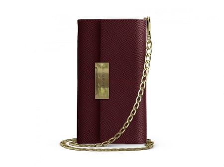 محفظه ideal مع كفر للايفون - جلد سافيانو - عنابي - ايفون 11 برو ماكس