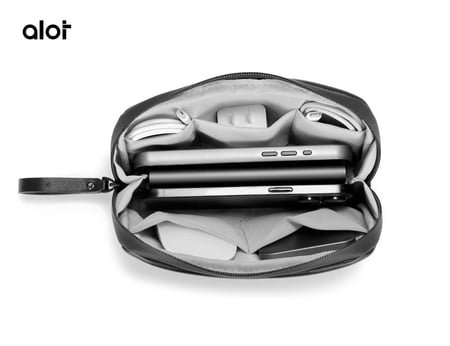 شنطة يد Alot جلد مقاومة للماء - اسود