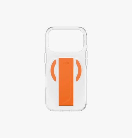 كفر حماية ايفون 17 برو يونيك هايبرد هولدر برو ماج سيف مع مسكة - برتقالي