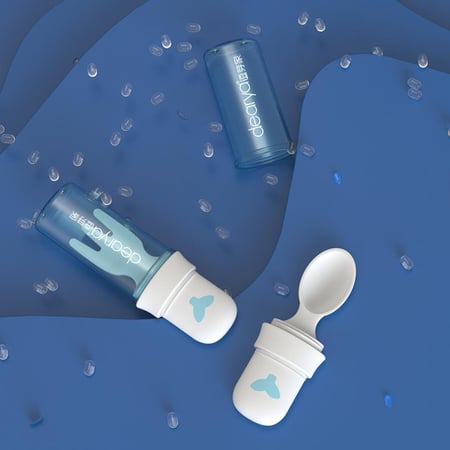 طقم ديريا شوكة وملعقة محمولة - ازرق