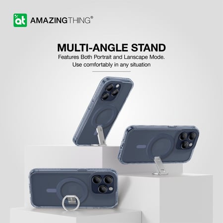 كفر حماية ماج سيف Amazingthing تيتان برو مقاوم للصدمات مع مسكة للايفون 15 برو ماكس - ازرق