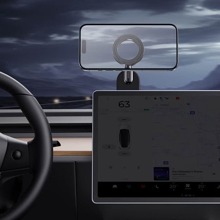 حامل جوال ماج سيف بيسوس c02 للسيارة قابل لتعديل الزاوية 360 درجة - اسود