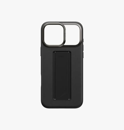 كفر يونيك ايفون 17 برو هايبرد هولدر برو ماج سيف مع مسكة وستاند للكاميرا - اسود