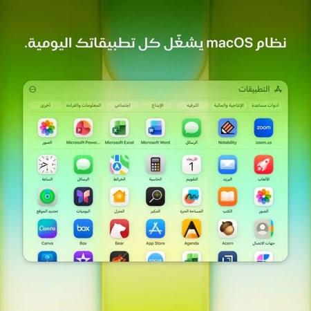 ماك بوك نيو 13 بوصة شريحة ابل A18 برو مع 6 نواة وحدة معالجة مركزية و 5 نواة GPU بسعة 512GB - اصفر ستيروس