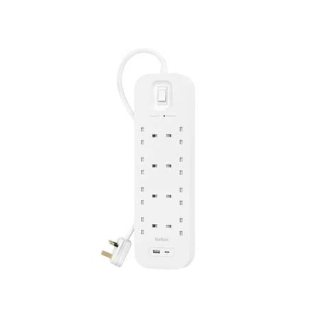 توصيلة بيلكن 8 منافذ طاقة مع منفذ تايب سي PD بقوة 18 واط ومنفذ USB-A