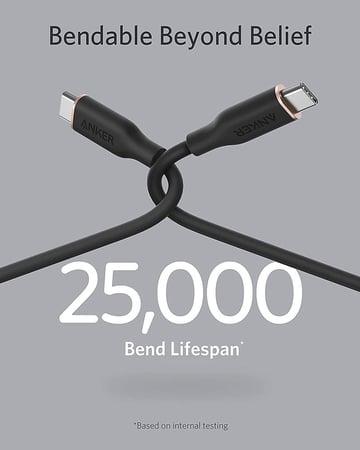 سلك انكر باور لاين فلو تايب سي الى تايب سي 0.9 م - أسود