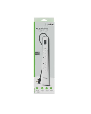 توصيلة بيلكن 4 منافذ طاقه بمنفذين USB