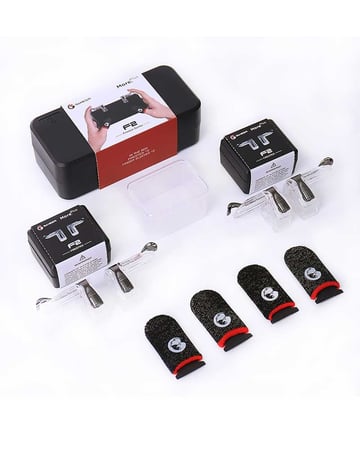 بكج ببجي 2 قطعة F2 ازرار تحكم لالعاب الجوال + 2 قطعة قفاز اصابع واقي للتعرق - موربلس وجيمسير