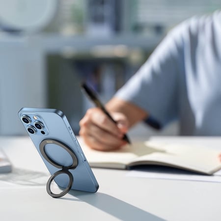 مسكة جوال مغناطيس بيسوس هالو ماج سيف مع ستاند - رمادي