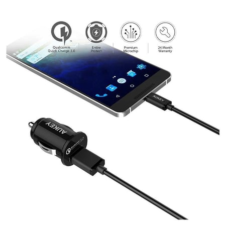 أوكي شاحن سيارة 18 واط منفذ USB كوالكوم 3.0 - أسود