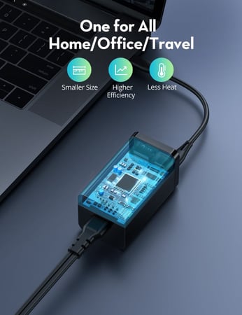 راف باور منصة شحن بقوة 65 واط و 4 منافذ شحن