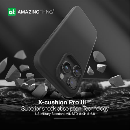 كفر حماية ماج سيف Amazingthing سموثي كفر حماية مقاوم للصدمات للايفون 15 برو ماكس مقاس 6.7 - اسود