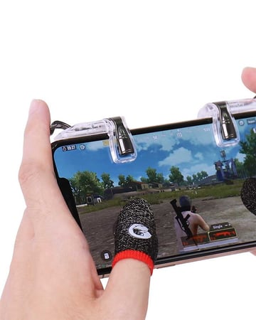 بكج ببجي 2 قطعة F2 ازرار تحكم لالعاب الجوال + 2 قطعة قفاز اصابع واقي للتعرق - موربلس وجيمسير