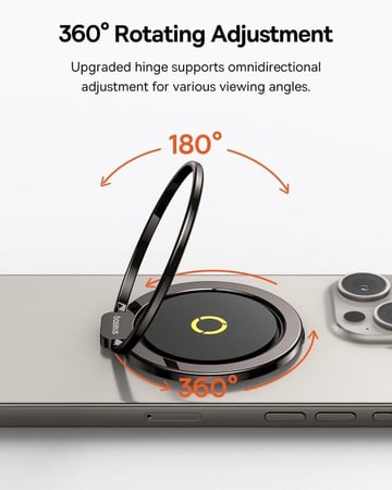 مسكة خاتم مغناطيسية مع ستاند بيسوس ماج برو - اسود