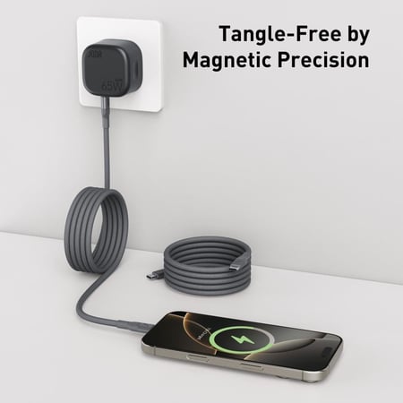 سلك JODA ماج رول مغناطيسي بقوة 60 واط تايب سي الى تايب سي بطول 1.2 متر - تيتانيوم