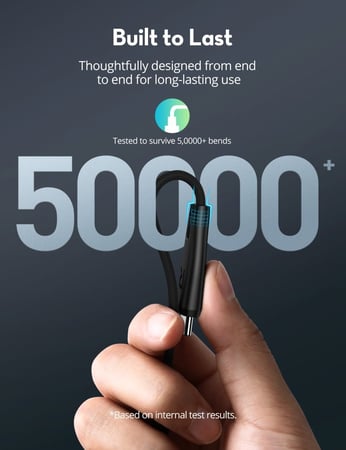 سلك راف باور تايب سي الى تايب سي نايلون بقوة 60 واط بطول 1.2متر - اسود