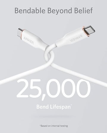 سلك انكر باور لاين فلو تايب سي الى تايب سي 1.8 م - ابيض