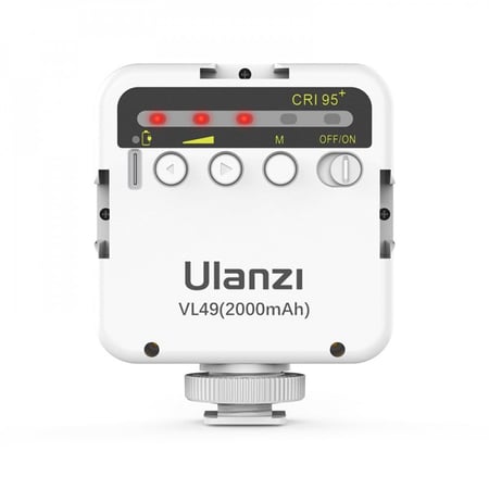 أولانزي VL49 White اضاءة كاميرا لون ابيض حجم صغير