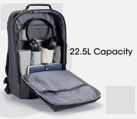 شنطة ظهر Alot كبيرة للابتوب بسعة 22.5 لتر - اسود