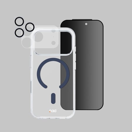 بكج ArmorPro اربعة في واحد ( كفر حماية ماج سيف ازرق + حماية شاشة خصوصية + كفر للعدسات + حماية للعدسات ) للايفون 17 برو ماكس