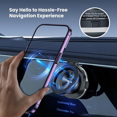 حامل مغناطيسي دريب للجوال قابل للدوران  - اسود