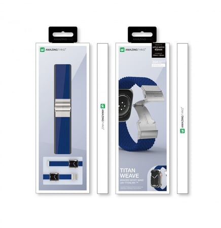 سوار ساعة ابل AMAZINGthing مقاس 41 قماشي ازرق