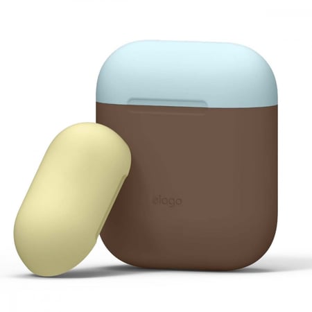 elago cases لسماعات ابل البلوتوث - بني غامق و سماوي وأصفر