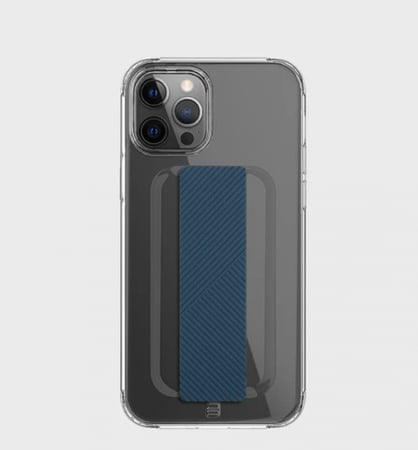 مسكه اضافيه لكفر هيلدرو يونيك للايفون 12 برو ماكس  - اسود / ازرق