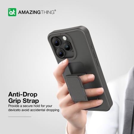 كفر حماية ماج سيف Amazingthing مات برو مقاوم للصدمات للايفون 15 برو - اسود