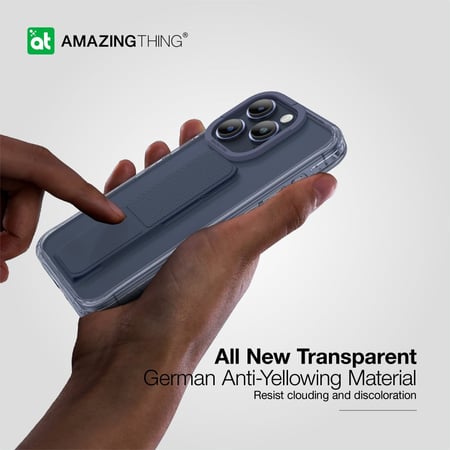 كفر حماية Amazingthing تيتان برو مقاوم للصدمات مع مسكة للايفون 15 برو - ازرق