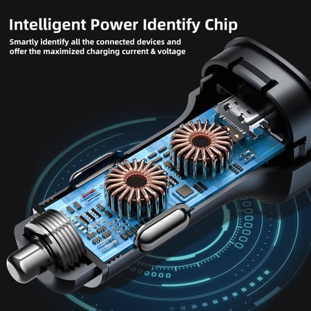 شاحن سيارة ا AceFast B2 بقوة 72 واط منفذين تايب سي - اسود