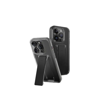 كفر ايفون 15 برو ماكس يونيك هايبرد اسود مع مسكة - اسود