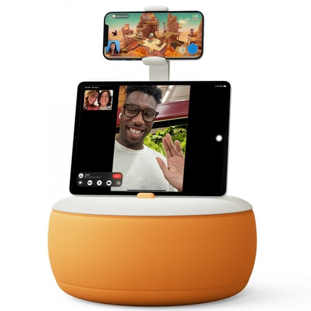 حامل جوال سايجي قابل لتثبيت تابلت عبر قطعة مغناطيسيه مع وسادة قماش مدمجة - برتقالي