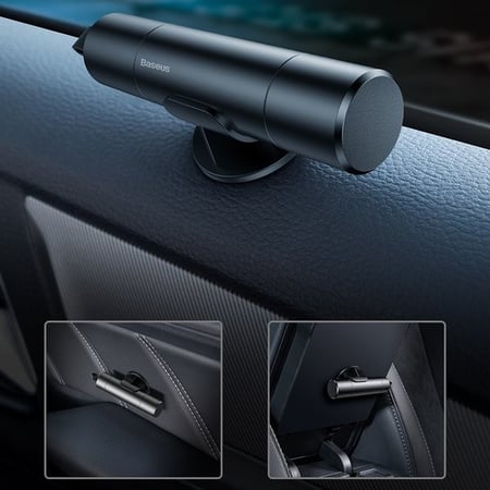 مطرقة حادة بيسوس لكسر الزجاج و قطع الحزام - رمادي